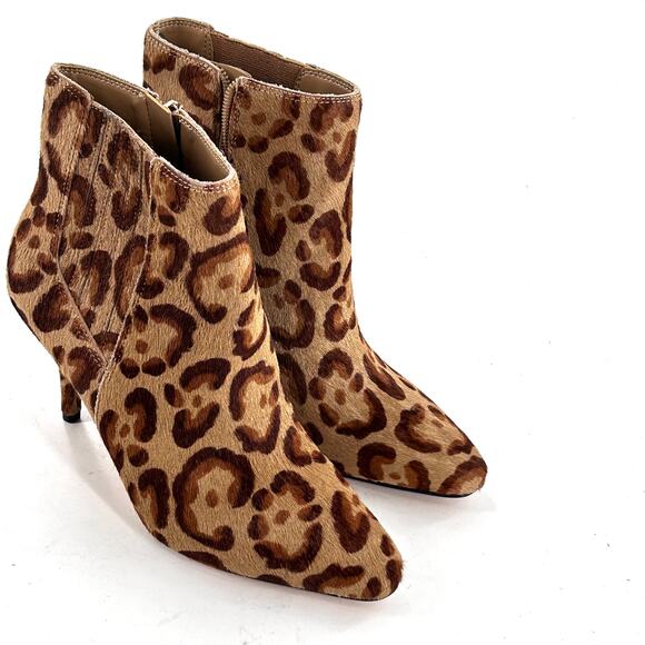 VINCE CAMUTO Ambind Boot 6.5 Calf Hair Tan NWOT Leopard Cheetah Heel Bootie - Picture 6 of 7